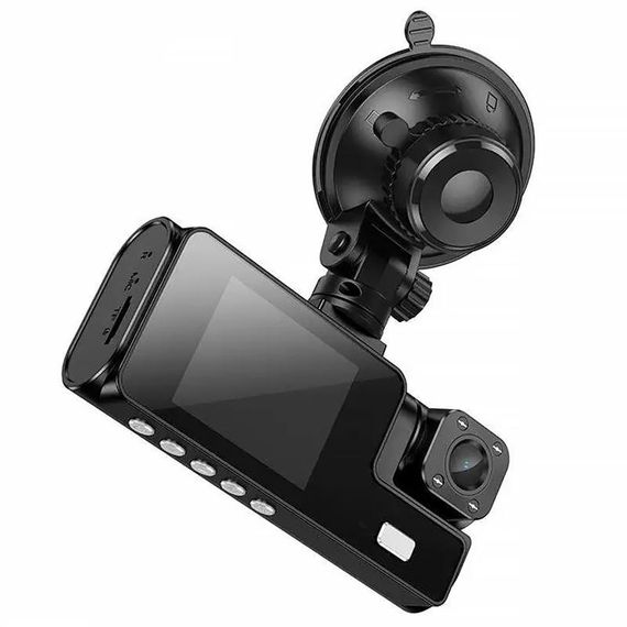 Відеореєстратор Hoco DI60 2-inch display with rear camera (1280+720P) Black | Зображення 2