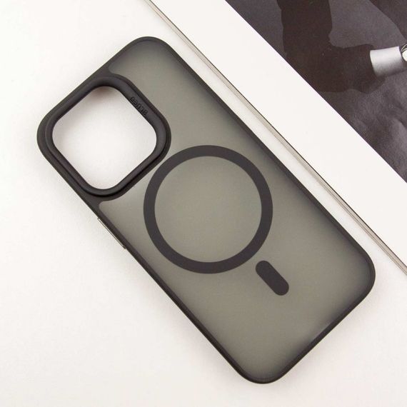 TPU+PC чохол Blueo Skin Friendly Frosted with MagSafe для Apple iPhone 15 Pro Max (6.7") Чорний | Зображення 4