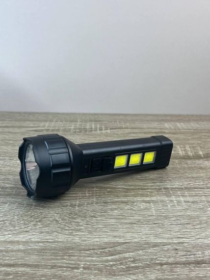 Аккумуляторный LED-фонарик YD-658-4 с COB-подсветкой 4 LED и USB-зарядкой компактное и практичное освещение для дома Черный | Зображення 1