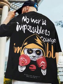 Футболка чоловіча з принтом повсякденна L Чорний