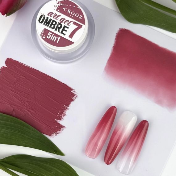 Гель-краска для омбре Crooz Art gel ombre № 07 (бмалиново-розовый) 3мл | Зображення 1