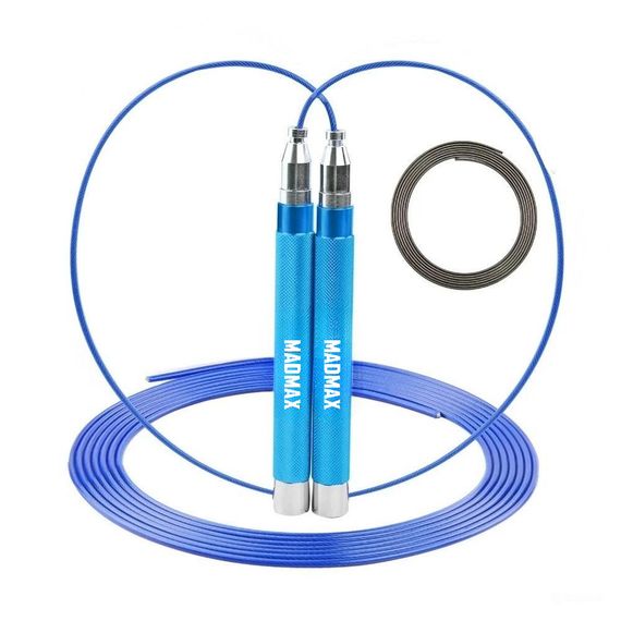 Скакалка швидкісна на підшипниках алюмінієва Мадмакс MFA-286 Speed jump rope Blue