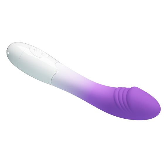 Вібратор для точки G Pretty Love Elemental ребристий, біло-фіолетовий, 19 х 3.2 см Sex Aura | Зображення 4