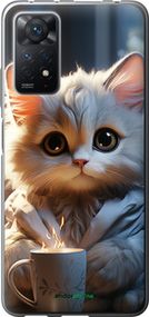 Чохол на Xiaomi Redmi Note 11 Pro Білий кіт "5646u-2512-2448"