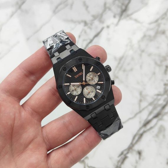 Чоловічий кварцевий годинник  Skmei 9296 Black/Black