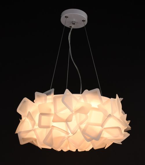 Люстра світлодіодна підвісна LED світильник для квартири на стелю лед 27626 Білий 30-170х50х50 см. | Зображення 1