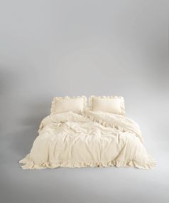 Постільна білизна Limasso Stonewashed Exclusive Ranforce 160 х 220 см семейный Akdeniz Krem