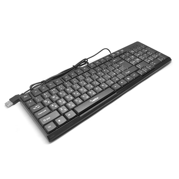 Клавіатура USB Merlion KB-Zero, довжина кабелю 135см, (Eng/Укр/Рус), (460х158х33 мм) Black, 104к, Q20 | Зображення 1