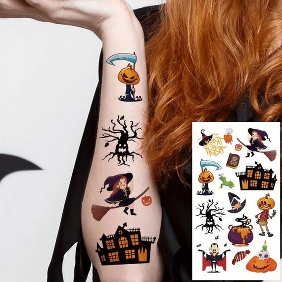 Набор детских временных татуировок "Хэллоуин" kids-tatto-halloween-set-30 | Зображення 2