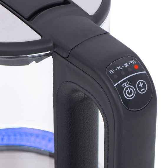 Електрочайник скляний Mesko MS 1301 чорний 1,7 л, 2200 Вт, з регулюванням температури та підсвіткою | Зображення 5