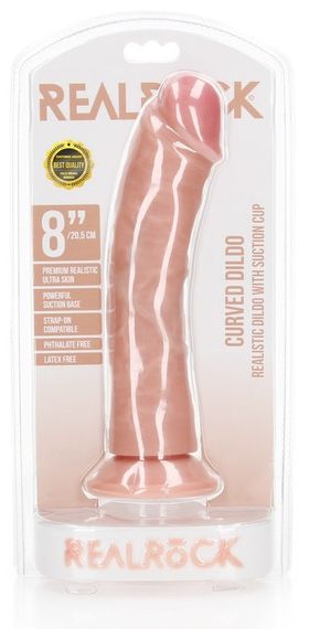 Фалоімітатор Curved Realistic Dildo with Suction Cup - 8/ 20,5 cm Sex Aura