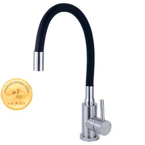 Змішувач KT Ø35 для кухні гусак силіконовий на гайці SS AQUATICA (KT-4B570P) 9722131