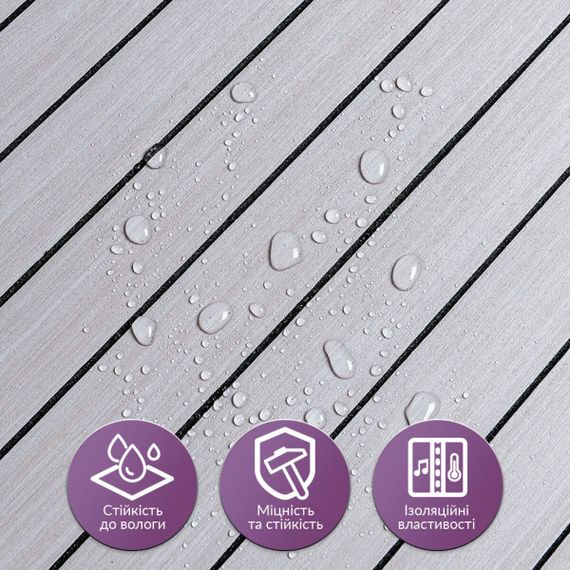 Покриття вінілове самоклеюче 3D рейки кедр срібний 600*600*2,8мм (D) SW-00002198 | Зображення 3