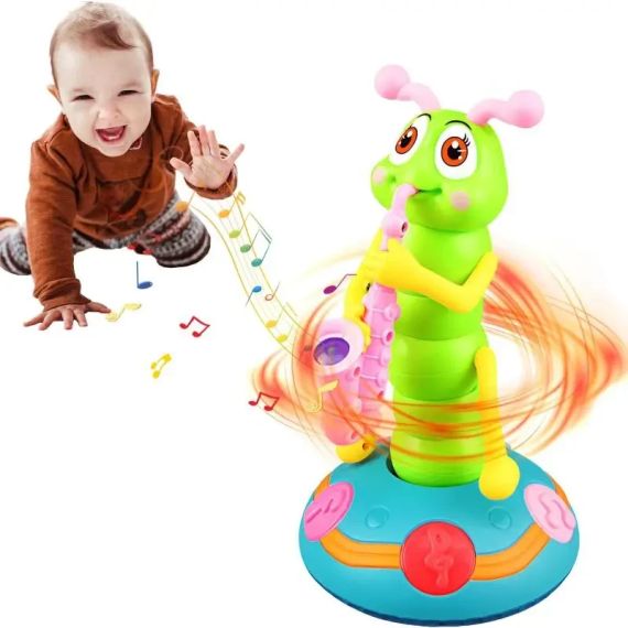 Детская музыкальная игрушка Гусеница-саксофонист 25 см, на батарейках, Music Twisted Worm | Зображення 1