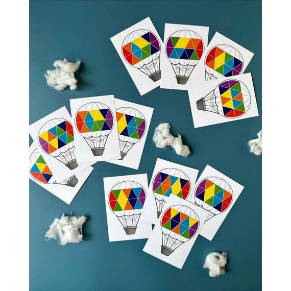 Дерев'яна мозаїка "Слоненя на повітряній кулі" Ubumblebees (ПСД197) PSD197 трикутники | Зображення 1