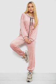 Спортивный костюм женский велюровый, цвет пудровый, 238R107