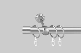 Карниз для штор металевий, однорядний 19 мм Заглушка Сатин 240 див.