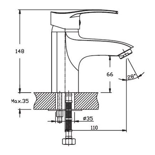 Змішувач для умивальника Haiba ONIX 001 (HB0319) | Зображення 1