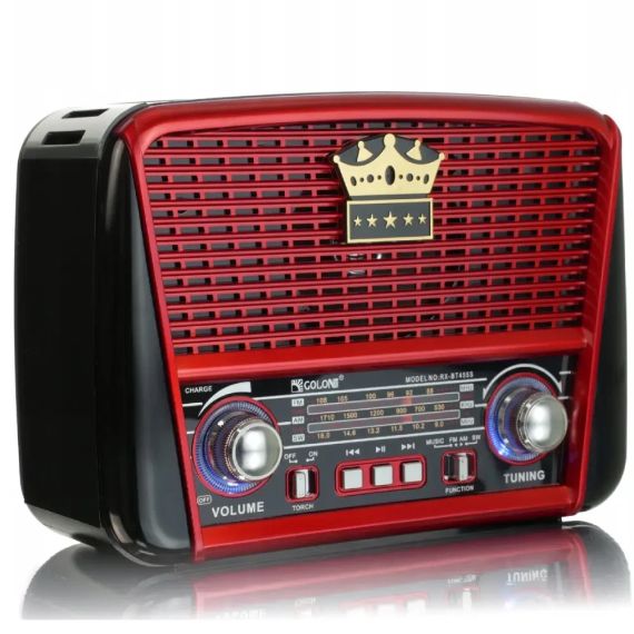 Радіоприймач акумуляторний з Bluetooth, MP3 і ліхтариком, Golon RX-BT455S AM/ Портативне радіо | Зображення 2