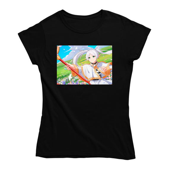 Футболка чорна із принтом Frieren beyond journey's end Фрірен проводжає в останній шлях Frieren Кавун XL ФП012424XL