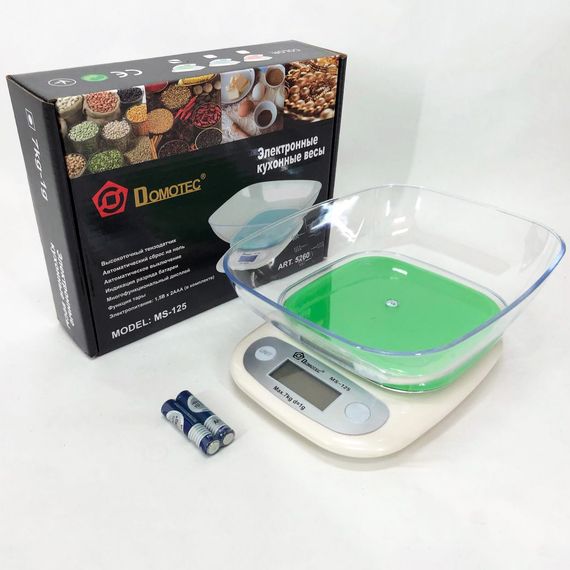 Весы кухонные DOMOTEC MS-125 Plastic, точные кухонные весы, весы для взвешивания продуктов. YD-316 Цвет: зеленый | Зображення 4
