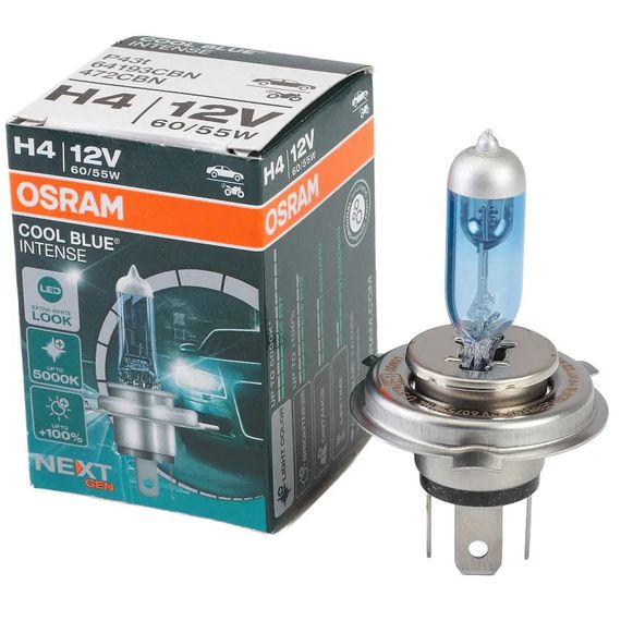 Галогеновая лампа OSRAM H4 64193CBN 12V 60W P43t Cool Blue Intense Next Gen +100% (1 шт)