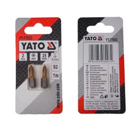 Насадка викруткова біта хрестовидна PZ1 х 25 мм 2 штуки YATO YT-77933