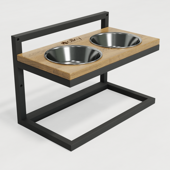 Миски на регулируемой подставке для средних собак Hollky Flex M (2 × 0.85 л) FM-422530-GRNT | Зображення 1
