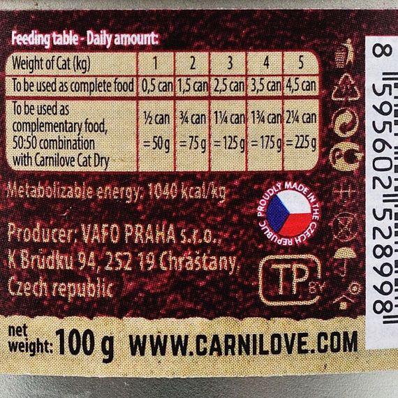 Корм вологий Carnilove Cat k консерви для дорослих котів з індичкою та лососем 100 г | Зображення 4