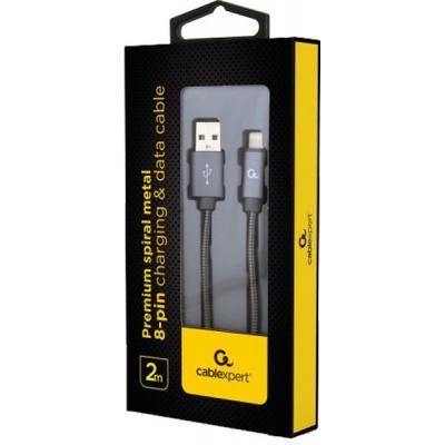 Дата кабель USB 2.0 AM to Lightning 2.0m Cablexpert (CC-USB2S-AMLM-2M-BG) | Зображення 1