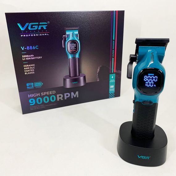 Машинка для стрижки акумуляторна VGR V-886C BLUE | Зображення 2
