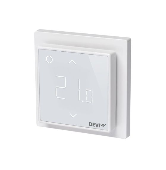 Терморегулятор DEVIreg Smart (+5+45С), Wi-Fi, 85х85мм, макс. 16A, белый (140F1141) | Зображення 1