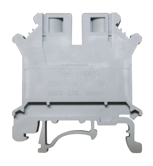 Клемма КНГ-UK6 57А 0.5-6мм2 серая винтовая наборная на DIN-рейку без маркера без крышки Ny95505464 | Зображення 1