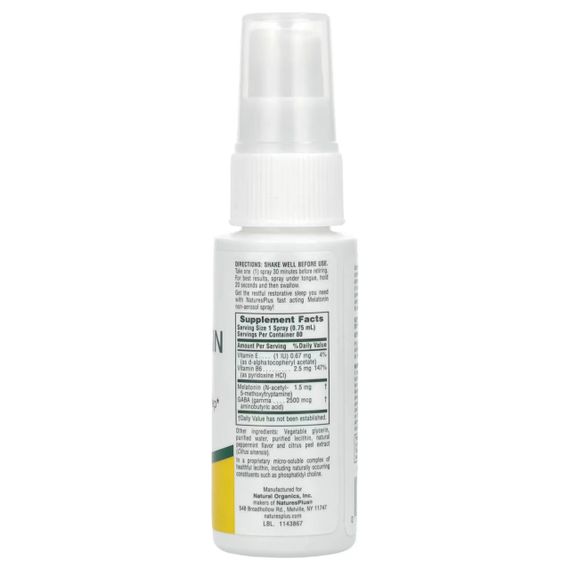 Мелатонін (спрей), InstaNutrient Melatonin, Nature&#039;s Plus, смак м&#039;яти, 59.14 мл | Зображення 1