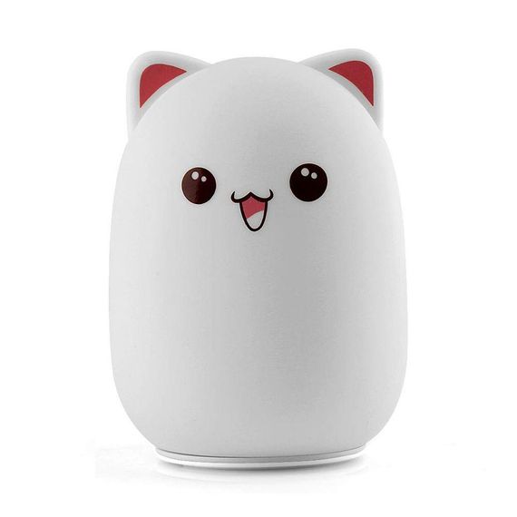 Силіконовий нічник "Котик" з USB, 7 режимів / Дитячий LED світильник / Сенсорний нічник в дитячу кімнату | Зображення 3