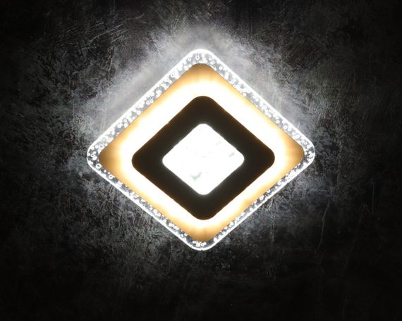 Сучасний квадратний світильник стельовий LED для кімнати кухні ванної 25131 Білий 4х20х20 см.