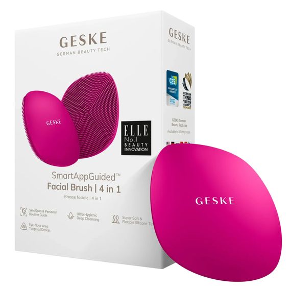 Щітка для обличчя GESKE Facial Brush 4в1 white, Малиновий