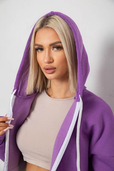 Спортивный костюм женский на флисе, цвет сиреневый, 238R5715-5 | Зображення 4