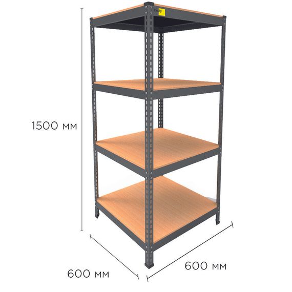 Металевий стелаж MRL-1500 ( 600x600) чорний