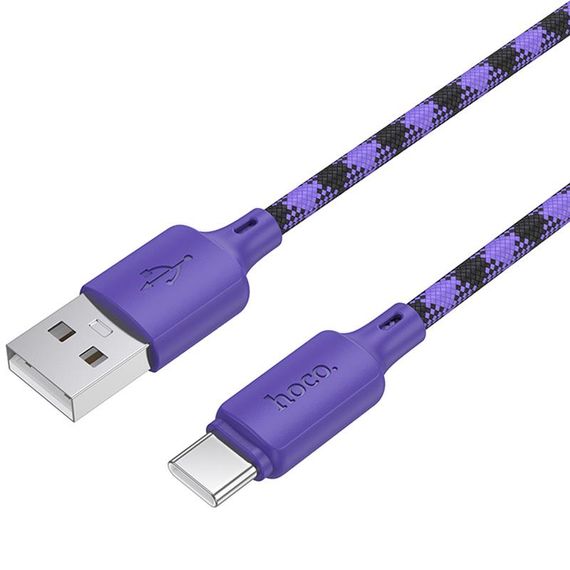 Дата кабель Hoco X116 Meridian USB to Type-C 3A (1m) Gradient Purple Mix | Зображення 3