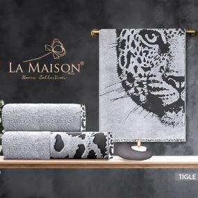 Подарочный набор полотенец La Maison, 3 шт. со свечой Tigle Gri