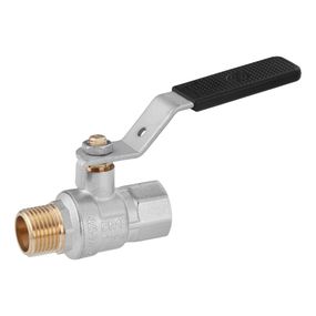 Кран кульовий Kroner 1/2" ВЗ PN40 ручка, нікельований (CV033214)