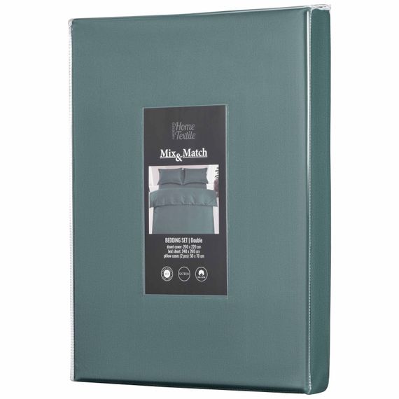 Набір постільної білизни 2,0 сп Ardesto Mix & Match, підковдра 200х220см, 100% бавовна, сатин, зелений (ART2022SE) | Зображення 2