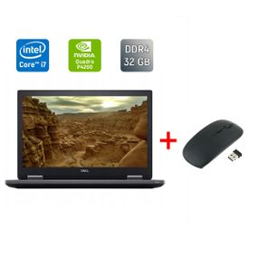 Мобильная рабочая станция Dell Precision 7730 / 17.3" (1920x1080) IPS / Intel Core i7-8850H (6 (12) ядра по 2.6 - 4.3 GHz) / 32 GB DDR4 / 512 GB SSD / nVidia Quadro P4200, 8 GB GDDR5, 256-bit / Windows 10 б/в + Подарунок Бездротова миша / USB