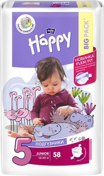 Підгузники дитячі Bella Baby Happy Junior 12-25 кг 58 шт