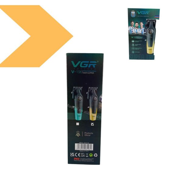 Акумуляторна машинка для стрижки VGRV-196, 8 насадок, 7000 RPM, 2000 mAh, LED-дисплей, XPRO (46071-VGRV-196 GREEN_554) | Зображення 1