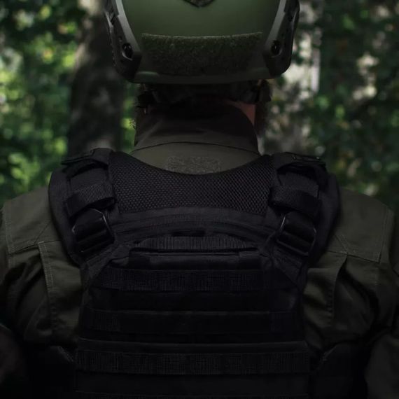 Демпфер плечовий Ukrarmor для плитоноски, накладки плечові амортизуючі Cordura, тактичний ЗСУ, страйкбол, колір Чорний | Зображення 2