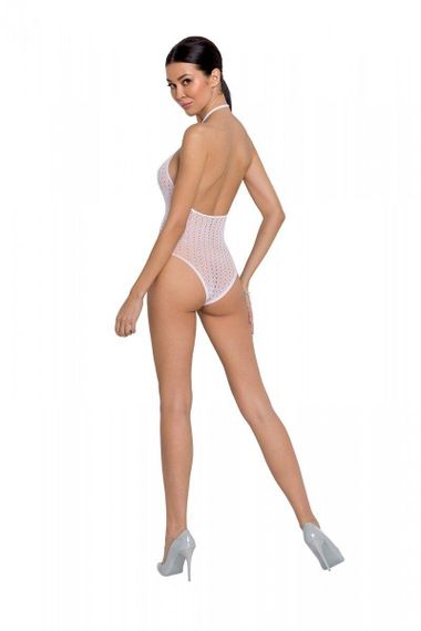 Бодістокінг з декольте Passion BS088 white, імітація корсетної шнурівки sexstyle | Зображення 2