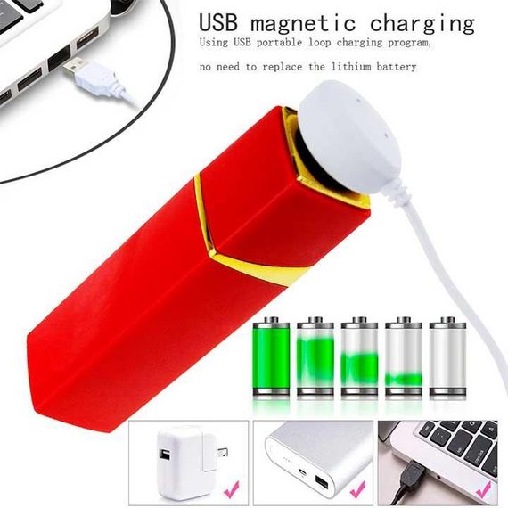 Вибратор для клитора "Помада" 10 режимов USB черный | Зображення 8