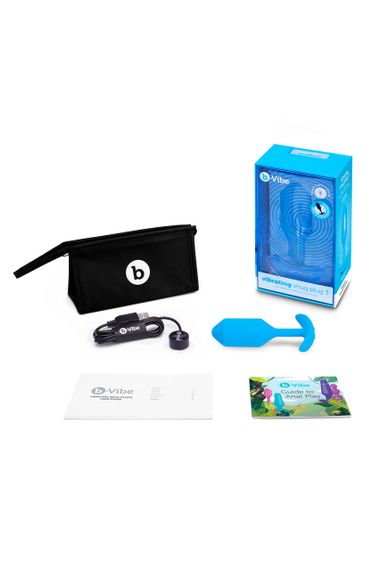 Анальная пробка с вибрацией b-Vibe VIBRATING SNUG PLUG размер L, синяя Sex Aura | Зображення 1